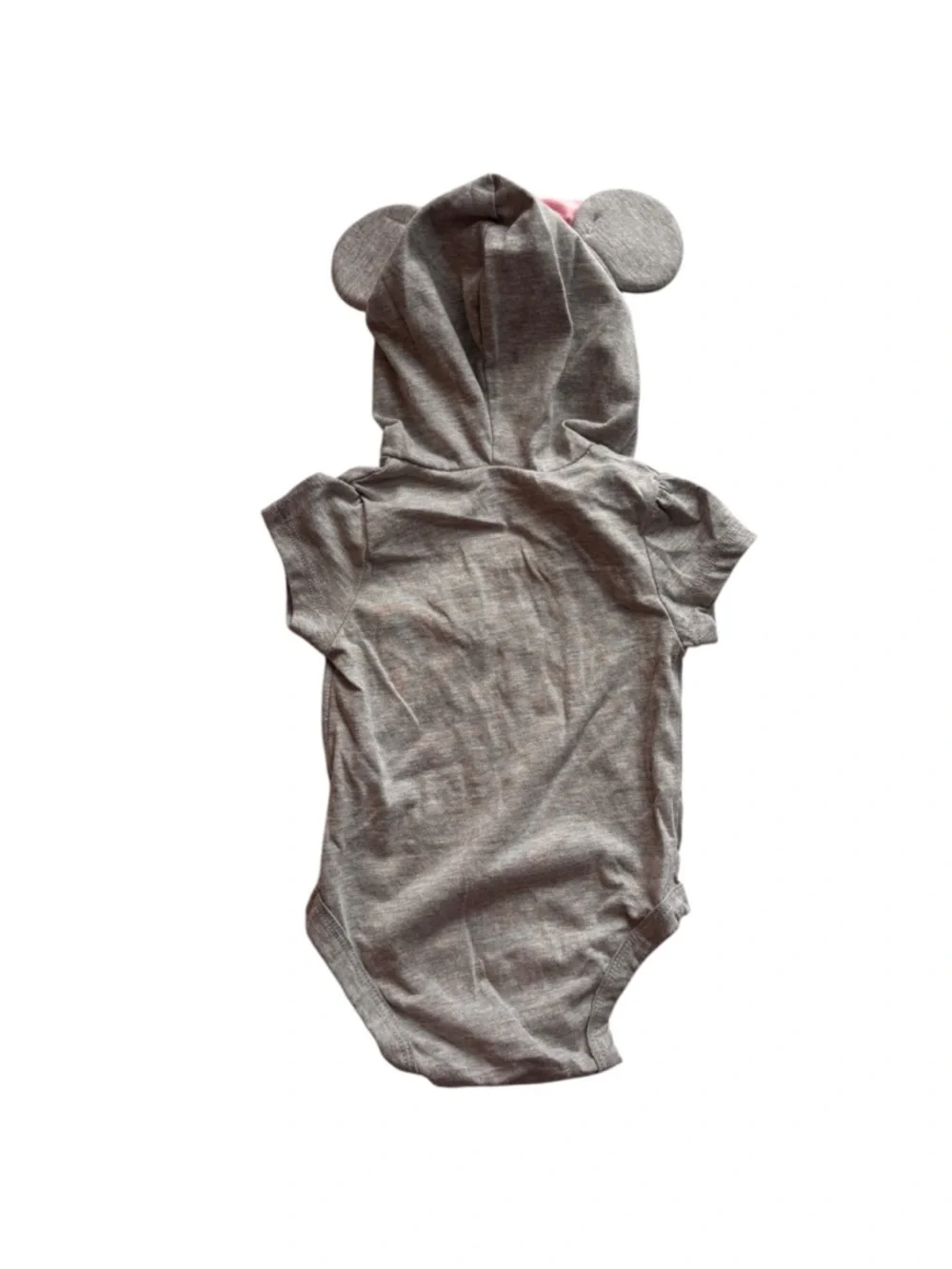 Disney Gray Hooded Bodysuit with Pink Bow Detail and Tutu Leggings 12M 8 0539